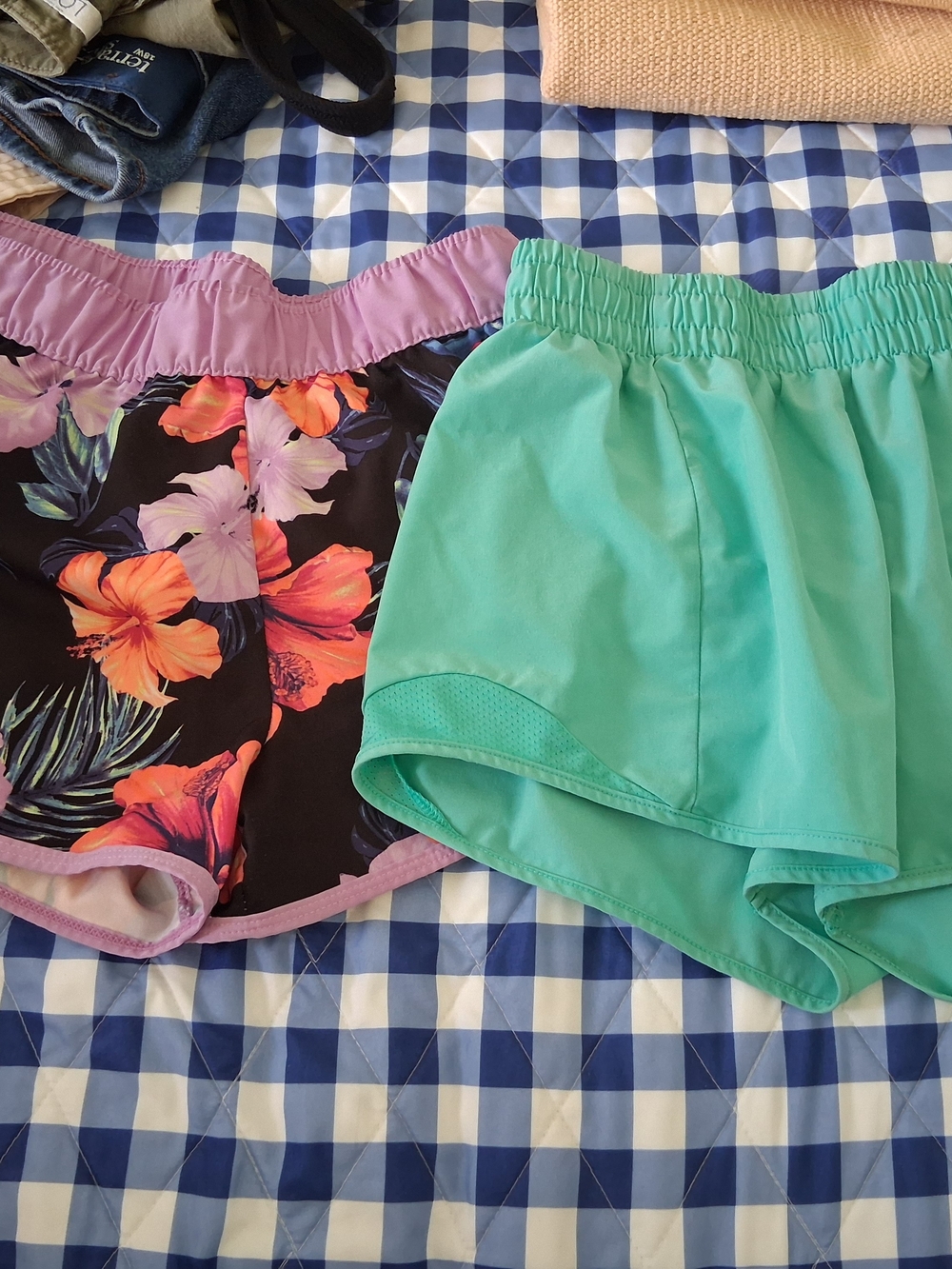 Girls Floral Black & Mint Active Shorts Set